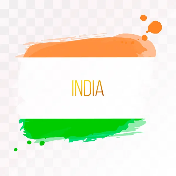 Flagge Indiens Vektor Illustration Textur Flecken Auf Einem Isolierten Hintergrund — Stockvektor