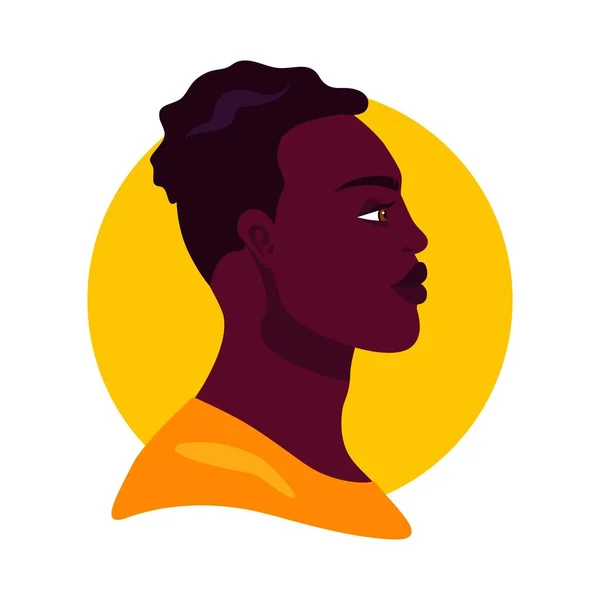 Social Media Avatar Profile Young Man Portrait African Teenager Colorful — Stock Vector