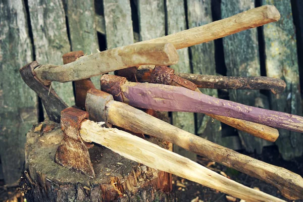 Collection of old axes — Stock Photo, Image