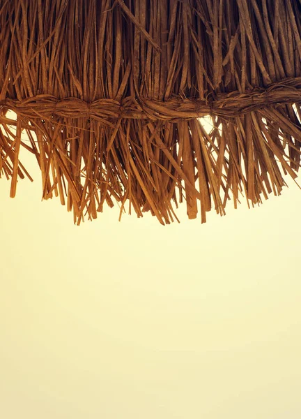 Beach bamboo umbrellas — Stock Photo, Image