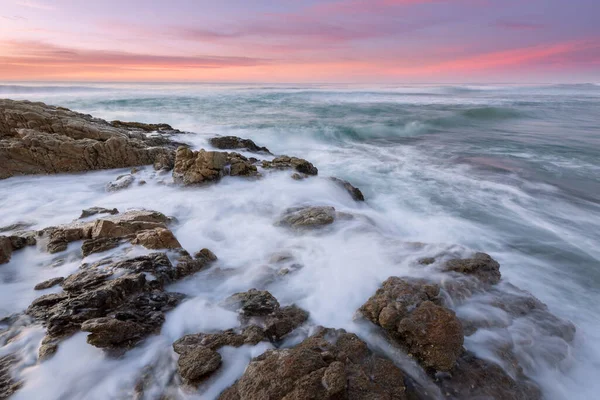 Piękny Krajobraz Morski Sfotografowany Tuż Zachodzie Słońca Plaży Marina Republice — Zdjęcie stockowe