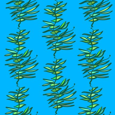 Parlak yaprakları, soyutlama fantezi. Vektör seamless modeli.