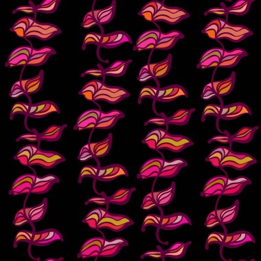 Parlak yaprakları, soyutlama fantezi. Vektör seamless modeli.