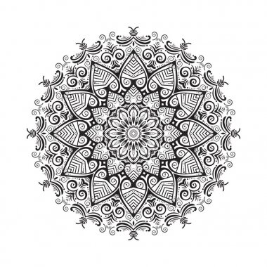 Mandala süsleme el çekilmiş. Mehndi kına desen. Tekstil, telefon, yoga Mat, yazdırma için kullanılan boyama.