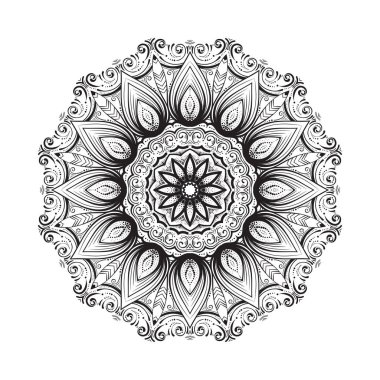 Mandala süsleme el çekilmiş. Mehndi kına desen. Tekstil, telefon, yoga Mat, yazdırma için kullanılan boyama.