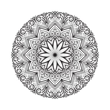 Mandala süsleme el çekilmiş. Mehndi kına desen. Tekstil, telefon, yoga Mat, yazdırma için kullanılan boyama.