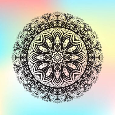 Mandala süsleme el çekilmiş. Mehndi kına desen. Tekstil, telefon, yoga Mat, yazdırma için kullanılan boyama.