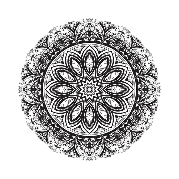 Mandala süsleme el çekilmiş. Mehndi kına desen. Tekstil, telefon, yoga Mat, yazdırma için kullanılan boyama. — Stok Vektör