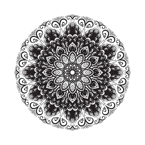 Kézzel rajzolt a mandala ornamentika. Mehndi henna minta. Textil, telefon, jóga Mat, a nyomtatás használható színező. — Stock Vector