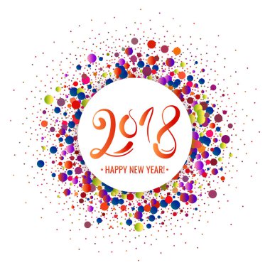 El 2017 yeni yıl parlak pruva arka plan üzerinde yazı çekilmiş. Vektör çizim, tebrik kartı.