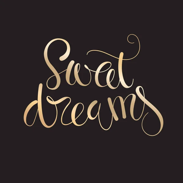 Söta drömmar, hand lettering. Vektorillustration — Stock vektor