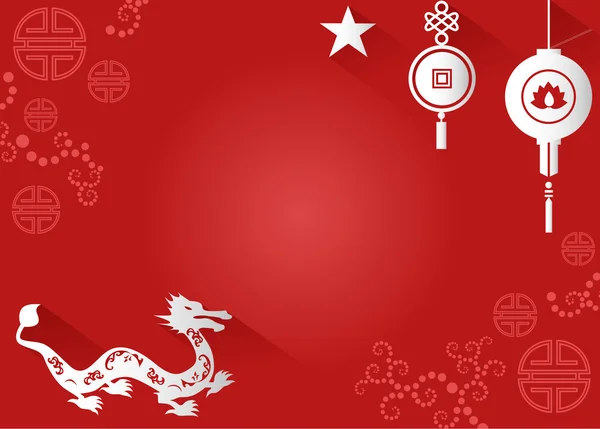 Nouvel An chinois rouge — Image vectorielle
