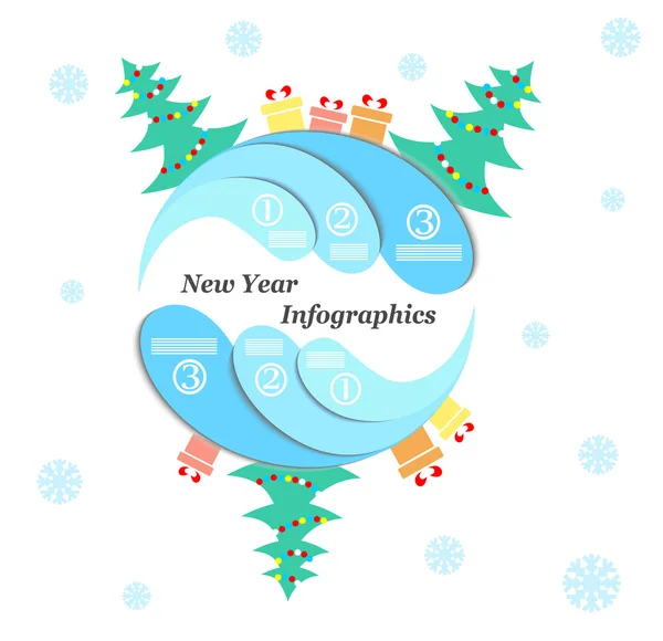 Nuovo anno infografiche — Vettoriale Stock