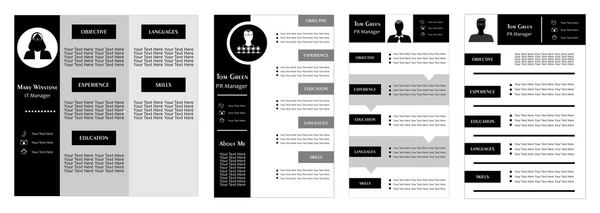 Conjunto cv negro — Archivo Imágenes Vectoriales