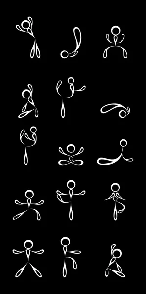 Gran conjunto de yoga — Vector de stock