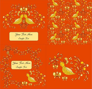 kuşlar set kırmızı