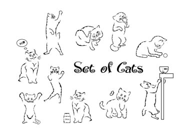 the cats set clipart