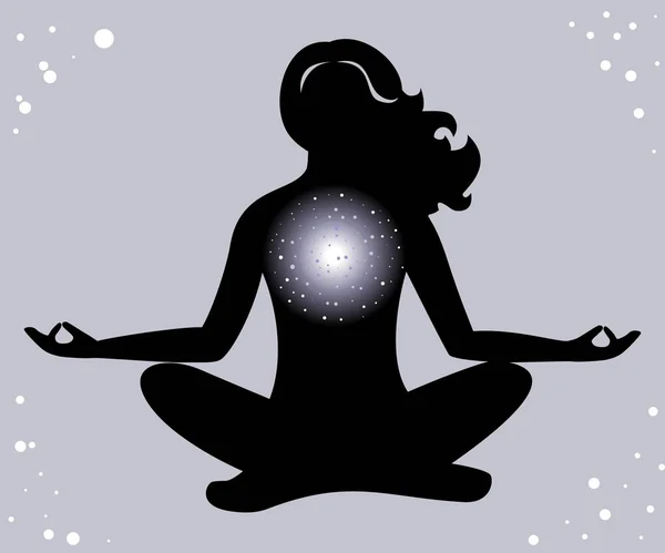 Das Universum und Yoga — Stockvektor