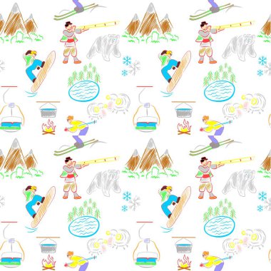 vacation and mountains background clipart