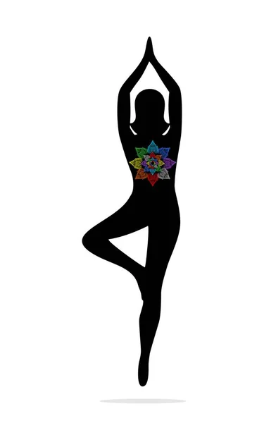 Postura de árbol de yoga — Archivo Imágenes Vectoriales