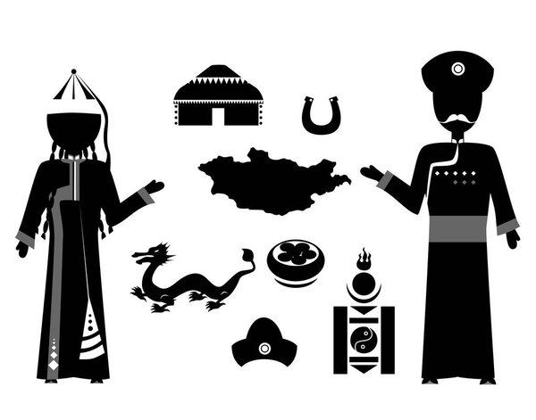 монгольский плоский дизайн
