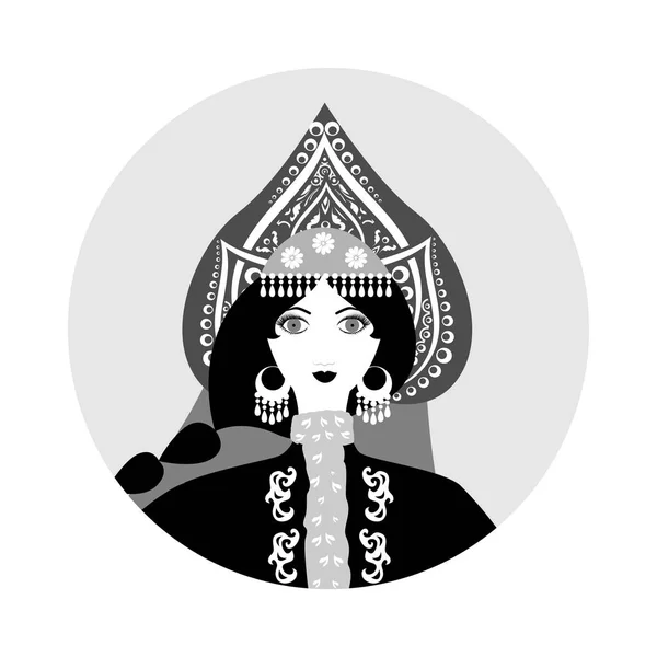 Snow queen svart ikon — Stock vektor