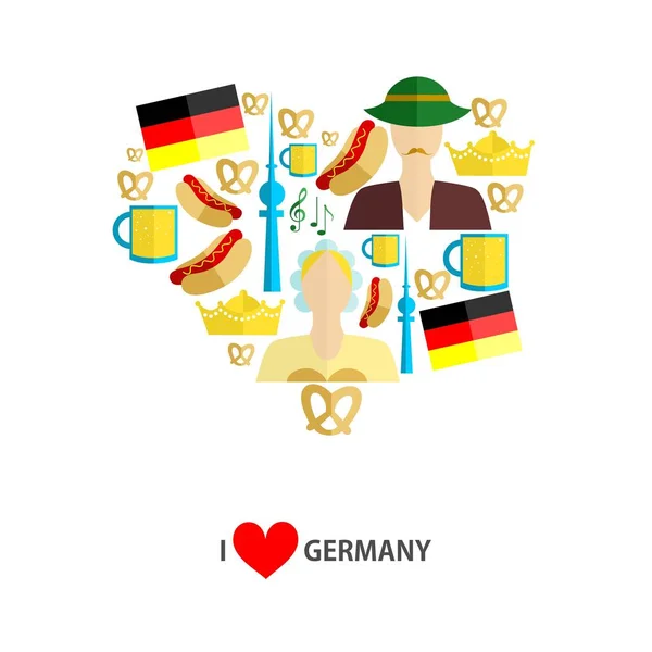 Adoro a Alemanha. —  Vetores de Stock