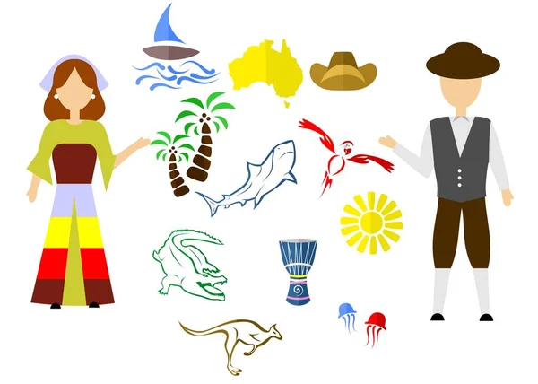 El conjunto de Australia — Vector de stock