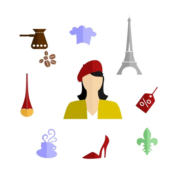 Diseño plano de Francia — Vector de stock