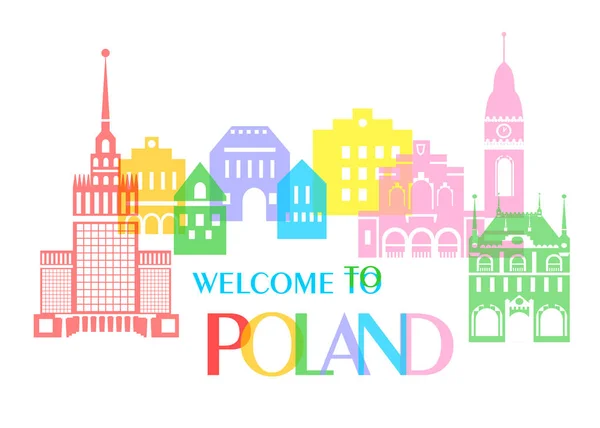 Bienvenido a Polonia — Vector de stock