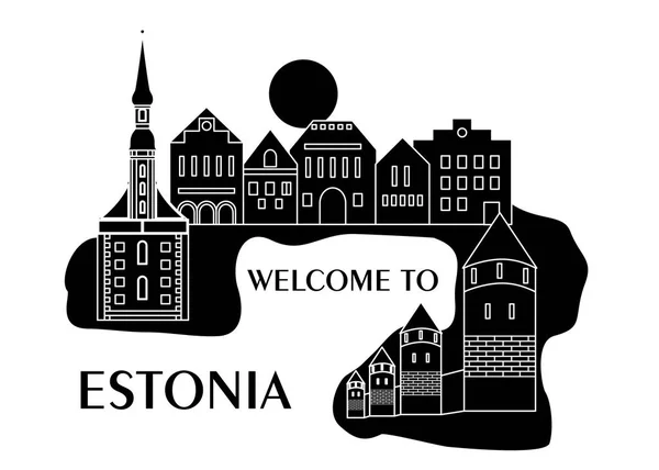 Bienvenido a ESTONIA — Vector de stock