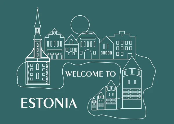 Bienvenido a ESTONIA — Vector de stock