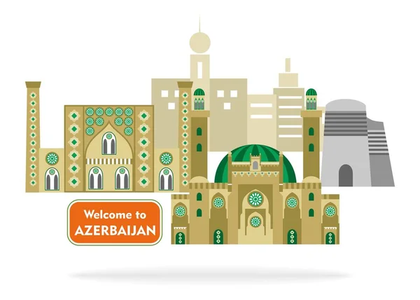 Azerbaycan hoş geldiniz — Stok Vektör