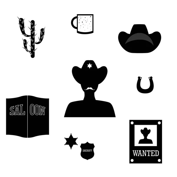 Cowboy-Flach-Design — Stockvektor