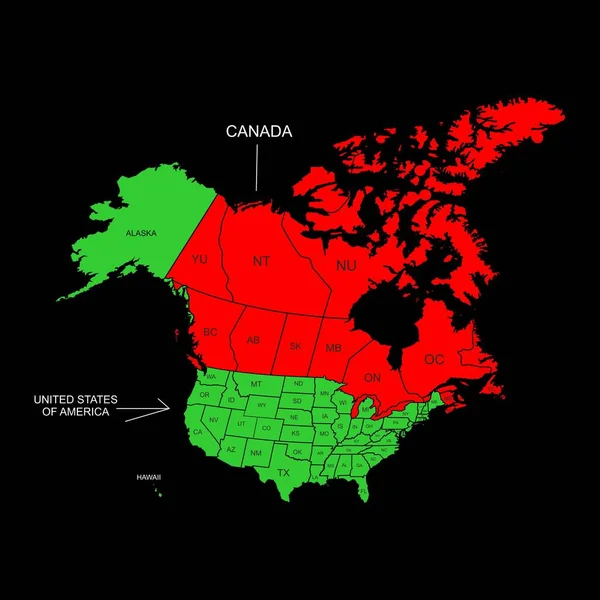 Канада і США — стоковий вектор