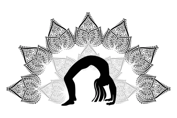 Patrón yoga negro — Vector de stock