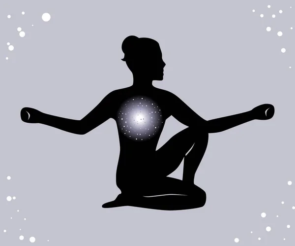 Yoga im Weltraum — Stockvektor