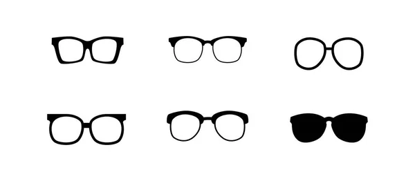 Gafas iconos conjunto negro — Archivo Imágenes Vectoriales