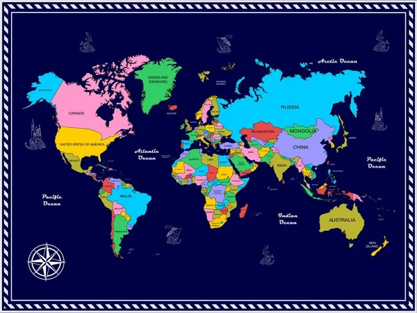 Die Weltkarte — Stockvektor