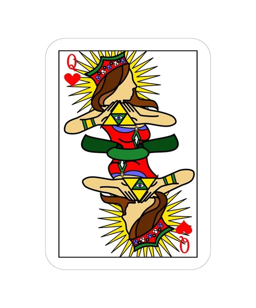 A queen-kártya — Stock Vector