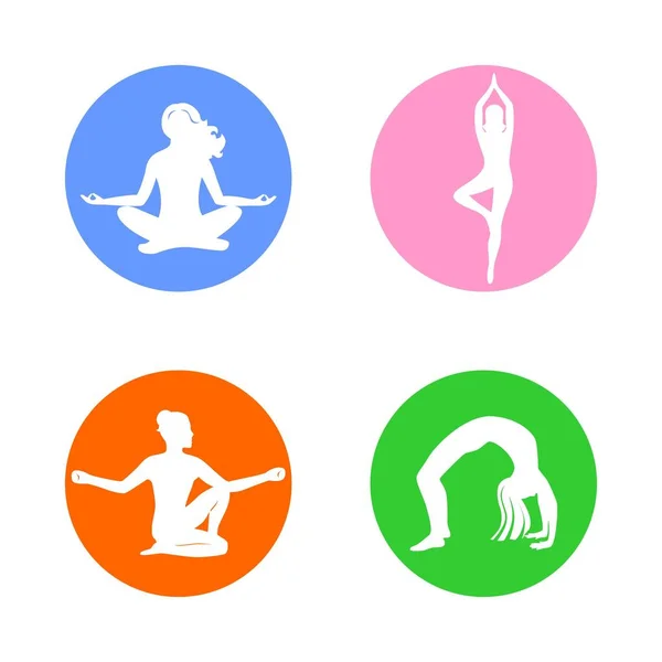 Yoga stelt pictogrammen — Stockvector