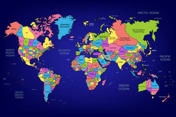 La mappa del mondo — Vettoriale Stock