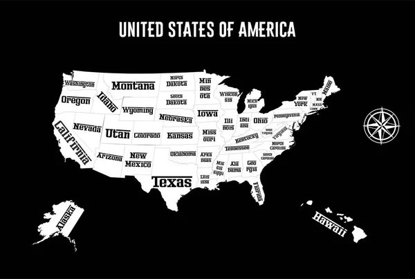 Etats-Unis carte blanc — Image vectorielle