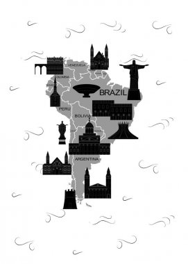 Latin Amerika harita siyah