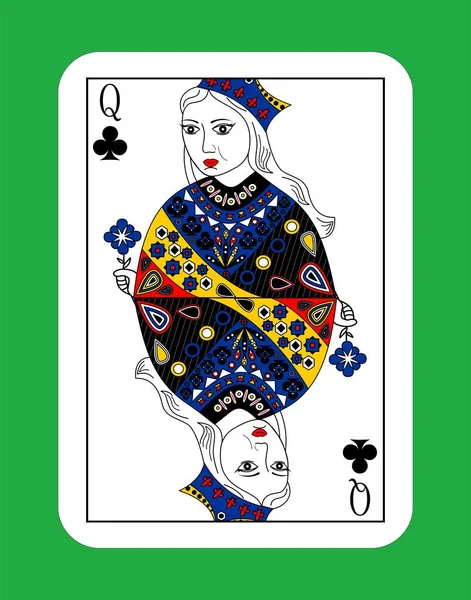 Reina de las cartas — Vector de stock