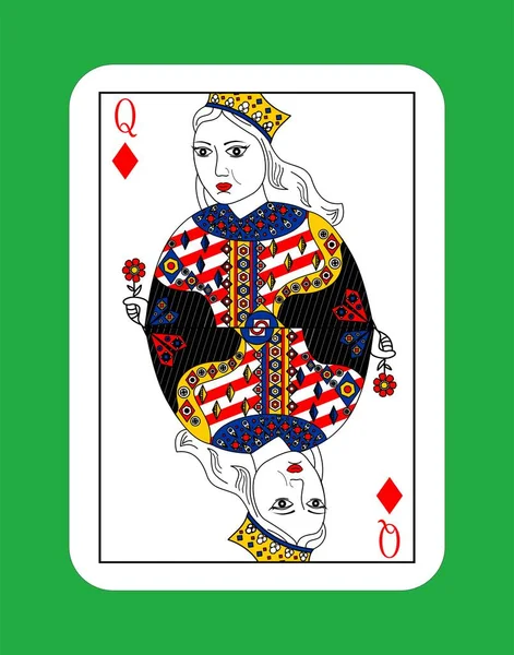 Reina de las cartas — Vector de stock