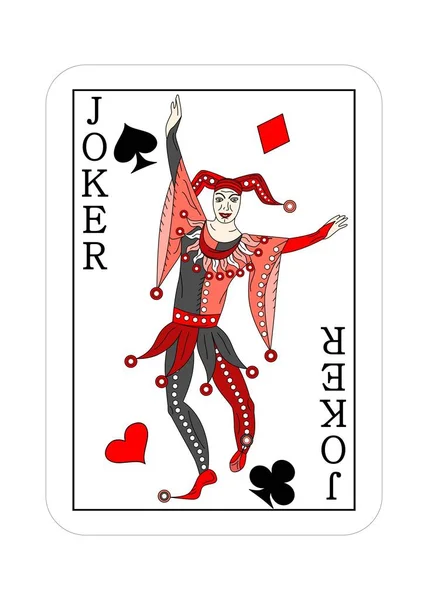 Joker jugando a las cartas — Vector de stock