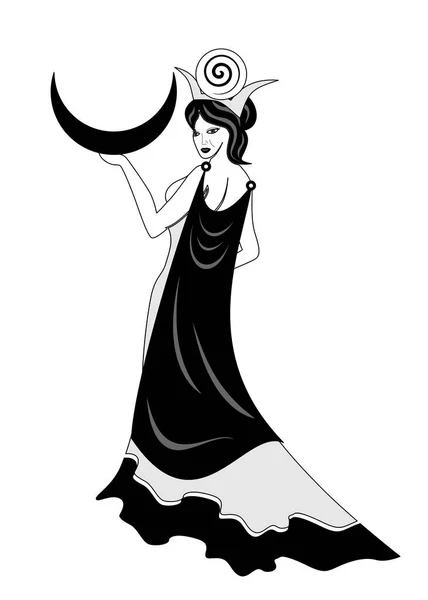 The witch woman black — Stock Vector
