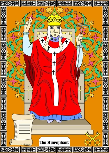 Hierophant картка — стоковий вектор