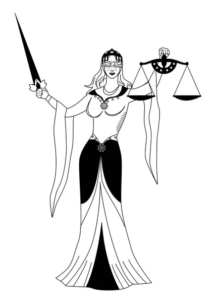 La femme de justice noire — Image vectorielle